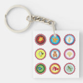 Tropical Bottle Petten Ontwerp Oceaan en Wildlife Sleutelhanger (Voorkant)