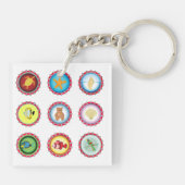 Tropical Bottle Petten Ontwerp Oceaan en Wildlife Sleutelhanger (Achterkant)