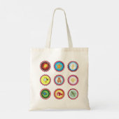 Tropical Bottle Petten Ontwerp Oceaan en Wildlife Tote Bag (Achterkant)