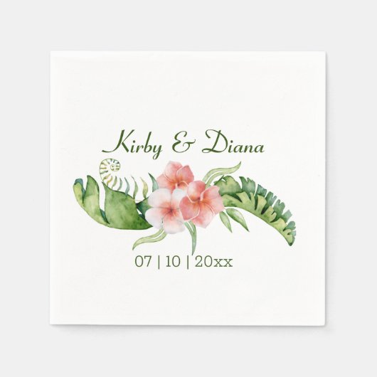 Tropical Bouquet Wedding Servet (Voorkant)