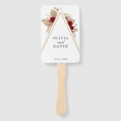 Tropical Bourgondië Roos tuin bruiloft programma Handwaaier (Voorkant)