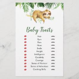 Tropical Boy Sloth Baby shower Baby trekjes
