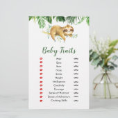Tropical Boy Sloth Baby shower Baby trekjes (Staand voorkant)