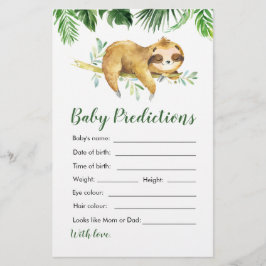 Tropical Boy Sloth Baby shower Baby voorspellingen