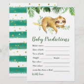 Tropical Boy Sloth Baby shower Baby voorspellingen (Voorkant / Achterkant)