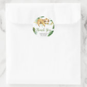 Tropical Boy Sloth Baby shower Dank u Sticker (Tas)