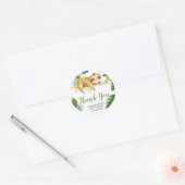 Tropical Boy Sloth Baby shower Dank u Sticker (Envelop)