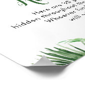 Tropical Boy Sloth Baby shower fopspeen Hunt Poster (Hoek)