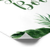 Tropical Boy Sloth Baby shower Gastenboek Poster (Hoek)