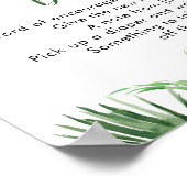 Tropical Boy Sloth Baby shower Late Night Luier Poster (Hoek)