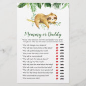 Tropical Boy Sloth Baby shower Mama of Papa (Voorkant)