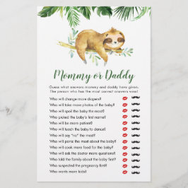 Tropical Boy Sloth Baby shower Mama of Papa