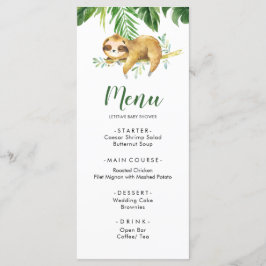 Tropical Boy Sloth Baby shower Menu