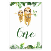 Tropical Boy Sloth Baby shower Tafelnummer (Voorkant)