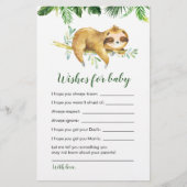 Tropical Boy Sloth Baby shower Wensen voor baby (Voorkant)