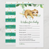 Tropical Boy Sloth Baby shower Wensen voor baby (Voorkant / Achterkant)