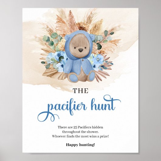 Tropical boy teddy bear The Pacifier Hunt game Poster (Voorkant)