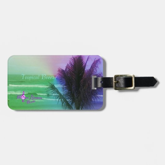 Tropical Breeze Bagagelabel met lederen band (Voorkant horizontaal)