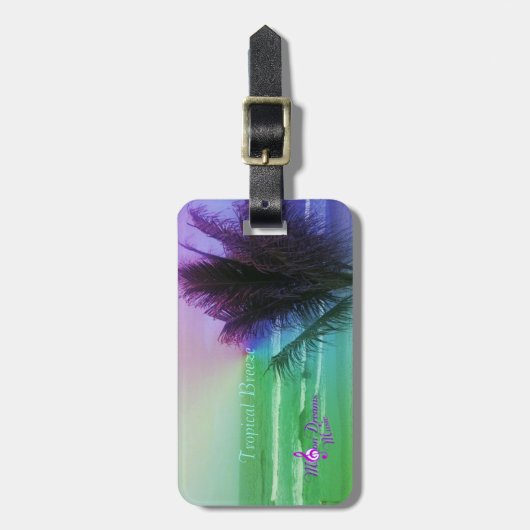 Tropical Breeze Bagagelabel met lederen band (Voorkant verticaal)