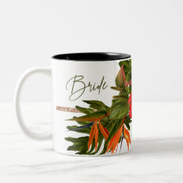 Tropical Breeze Bruiloft Geheugen Roos Gouden Brui Tweekleurige Koffiemok