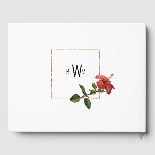 Tropical Breeze Wedding Memory Gastenboek Monogram (Achterkant)