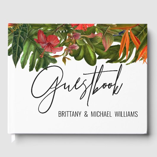 Tropical Breeze Wedding Memory Gastenboek Monogram (Voorkant)
