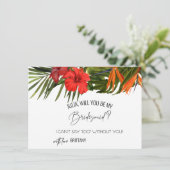 Tropical Breeze zal je mijn bruidsmeisje Kaart zij (Staand voorkant)