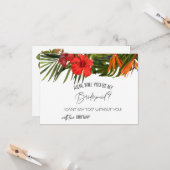 Tropical Breeze zal je mijn bruidsmeisje Kaart zij (Voorkant / Achterkant in situ)