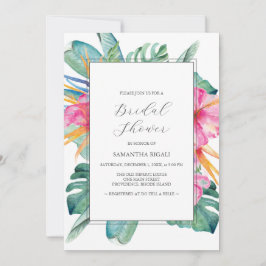 Tropical Bridal Shower Invitations Kaart