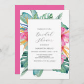 Tropical Bridal Shower Invitations Kaart (Voorkant / Achterkant)