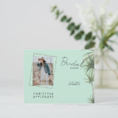 Tropical Bride Photo Mint Vrijgezellenfeest Invite Uitnodiging Briefkaart (Staand voorkant)