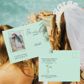 Tropical Bride Photo Mint Vrijgezellenfeest Invite Uitnodiging Briefkaart