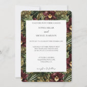 Tropical Burgundy Red Wine Orchid Floral Wedding Kaart (Voorkant)
