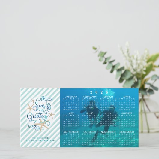 Tropical Business 2026 Kalender ZEEEN en Groeten Feestdagenkaart (Staand voorkant)