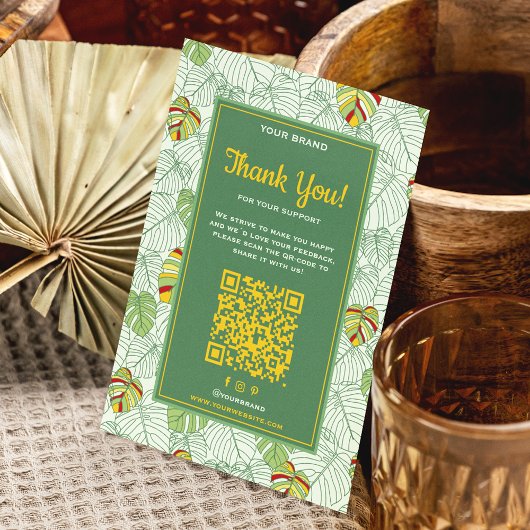 Tropical Business Dank u Orde Kaart w / QR-code