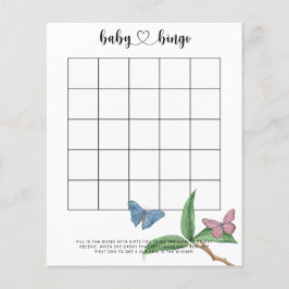 Tropical Butterflies - Baby shower bingogame