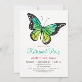 Tropical Butterfly Retirement Party Uitnodiging (Voorkant)