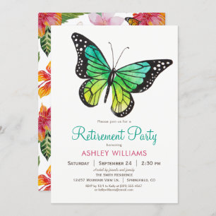 Tropical Butterfly Retirement Party Uitnodiging