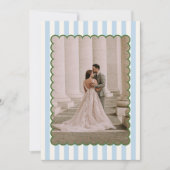 Tropical Cabana Striped Wedding Photo  Bedankkaart (Voorkant)