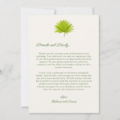 Tropical Cabana Striped Wedding Photo  Bedankkaart (Achterkant)