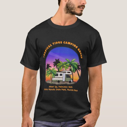 Tropical Camping Motorhome Aangepaste tekst T-shirt (Voorkant)