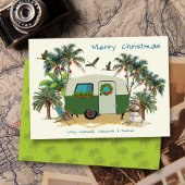 Tropical Camping Trailer Vrolijke Kerst Kaarten