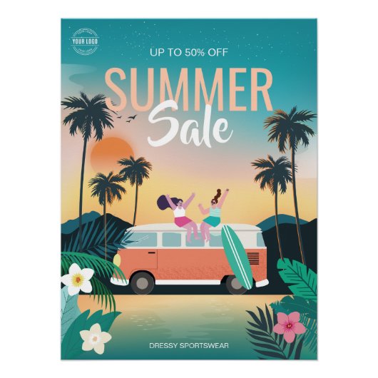 Tropical Camping Zomer Sale Zakelijke advertenties Perfect Poster (Voorkant)