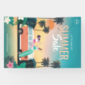 Tropical Camping Zomer Sale Zakelijke advertenties Spandoek (Horizontaal)