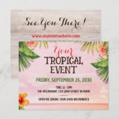 Tropical Caribbean Beach Sunset Event Briefkaart (Voorkant / Achterkant)