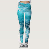Tropical Caribbean Cruise Turquoise Water Foto Leggings (Voorkant)