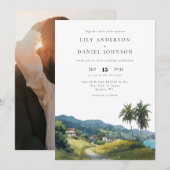 Tropical Caribbean Destination Photo Wedding Kaart (Voorkant / Achterkant)