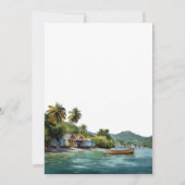 Tropical Caribbean Elopement Wedding Reception Kaart (Achterkant)