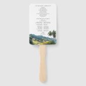 Tropical Caribbean Wedding Program Hand Fan Handwaaier (Achterkant)