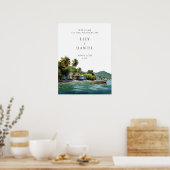 Tropical Caribbean Wedding Welcome Sign Poster (Keuken)